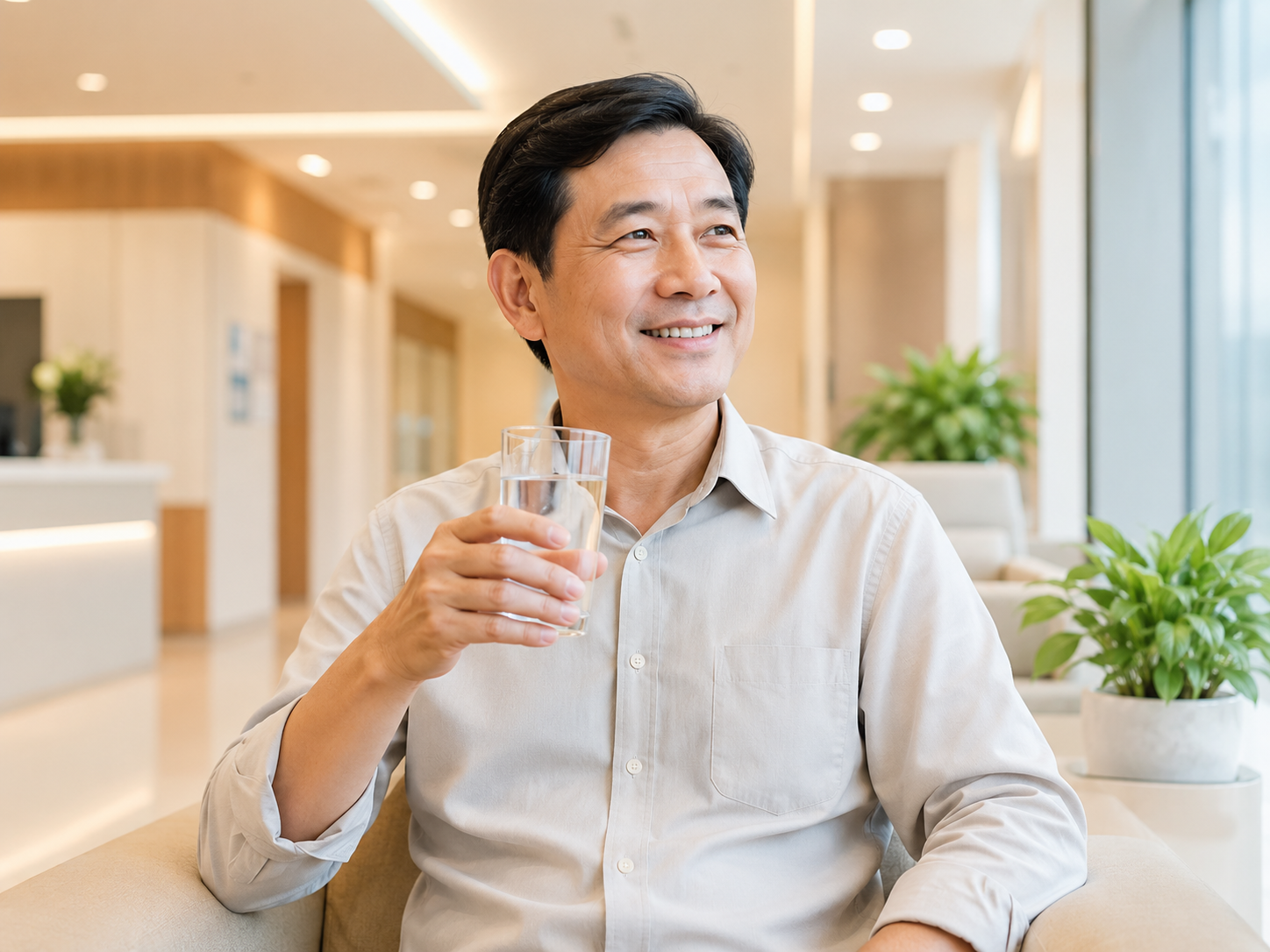 Người đàn ông đang uống nước